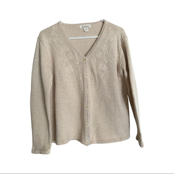 Vintage Traditions Cottagecore Cotton Knit Cardigan Sz XL Petite - Picture 10 of 10